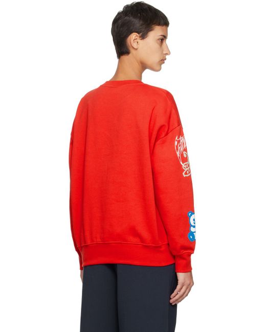 Ganni Red Isoli Mega Flower Sweatshirt | Lyst