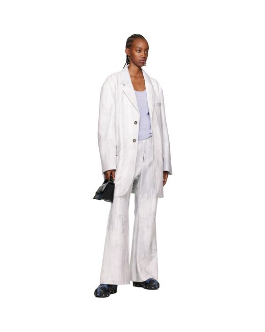 Acne White Ssense Exclusive Leather Trousers