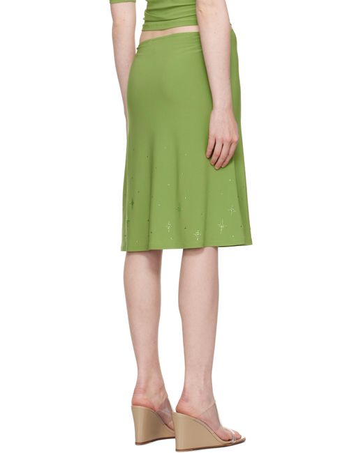 Sandy Liang Green Emolga Midi Skirt