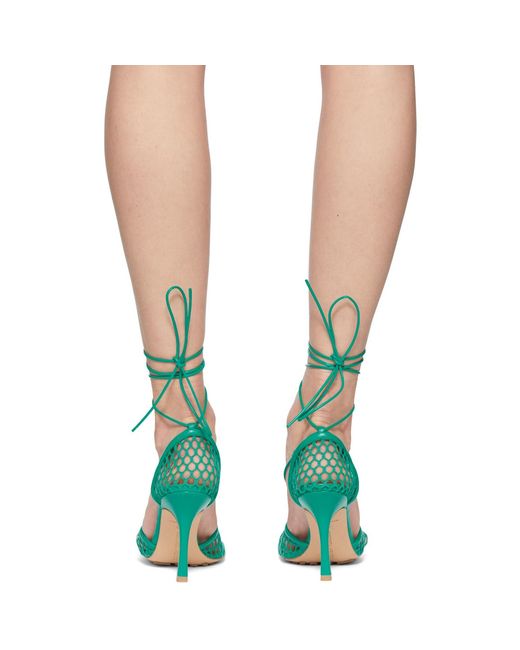 Bottega Veneta Green Stretch Web Heels