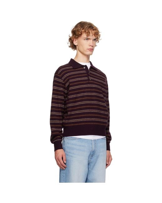 DUNST Collared Striped Polo for men