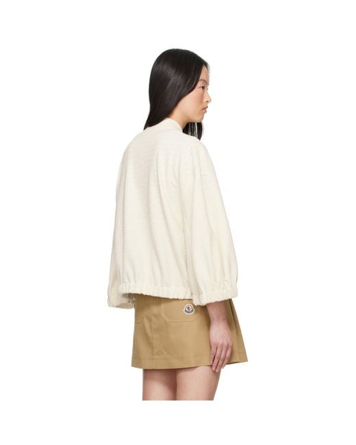 Moncler White Off- Zip Up Jacket