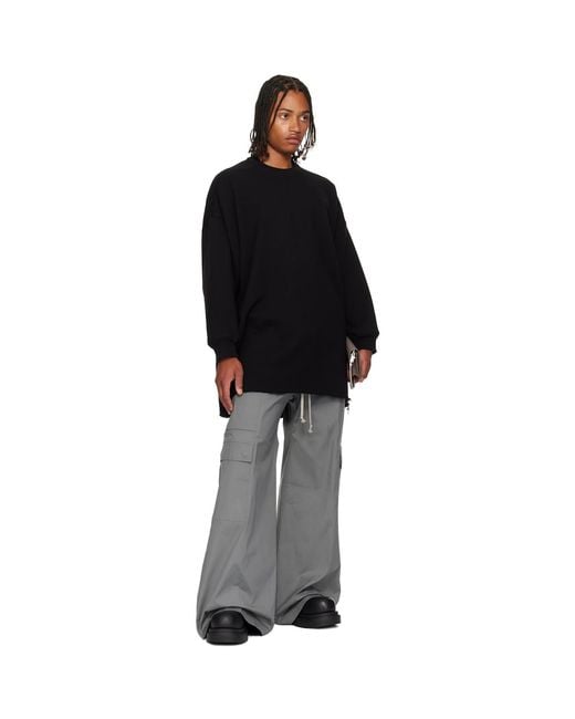 Rick Owens Black Concordians Tommy Ls Sweatshirt for men