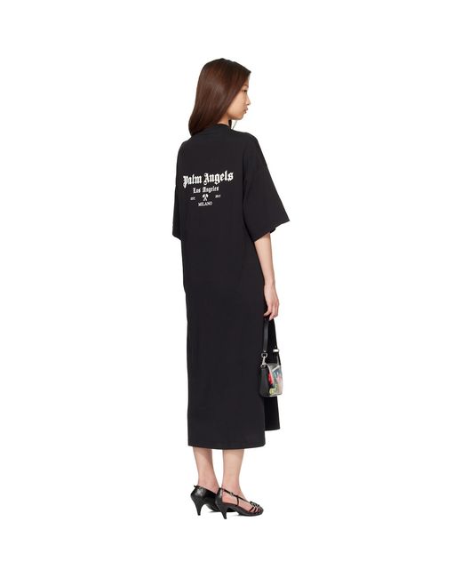 Palm Angels Black 'Milan La' T-Shirt Maxi Dress