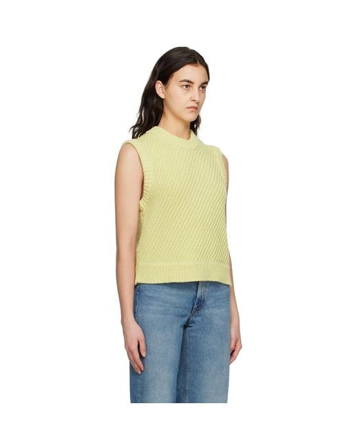 House of Dagmar Yellow Mouliné Vest