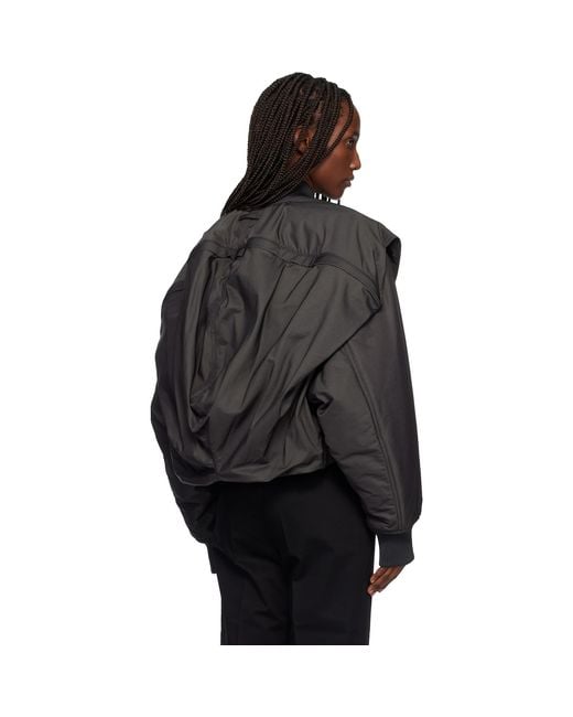Jean Paul Gaultier Black Hidden Hood Detail Bomber Jacket