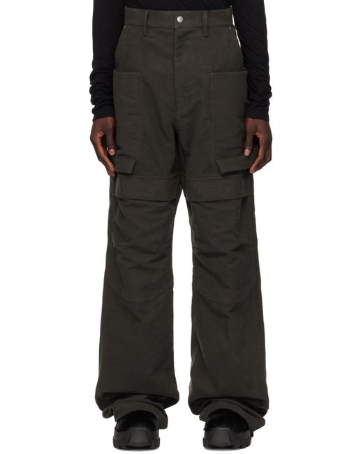 メンズ Rick Owens グレー Porterville Stefan カーゴパンツ Black