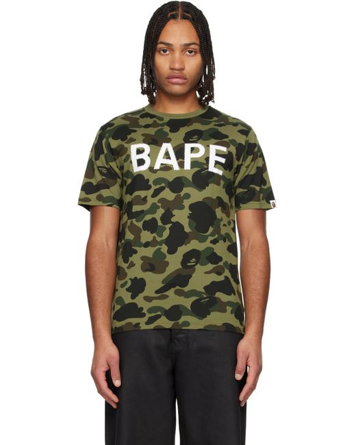 T-Shirt Vert À Motif Camouflage 1St Et À Logo À Pierres Du Rhin A Bathing Ape pour homme en coloris Green