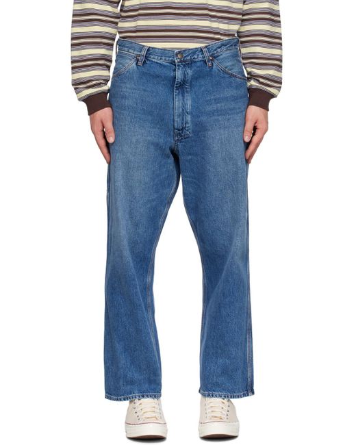 Beams Plus Blue Faded Jeans for men