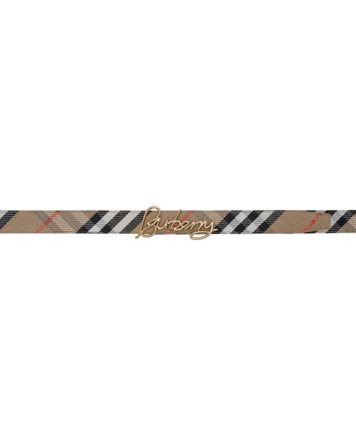 Burberry Black Check Signature Reversible Belt