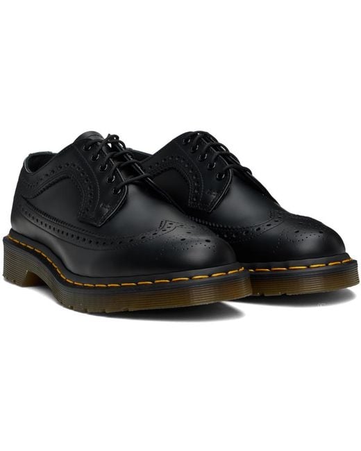 Dr. Martens Black 3989 Stitch Smooth Leather Brogues for men