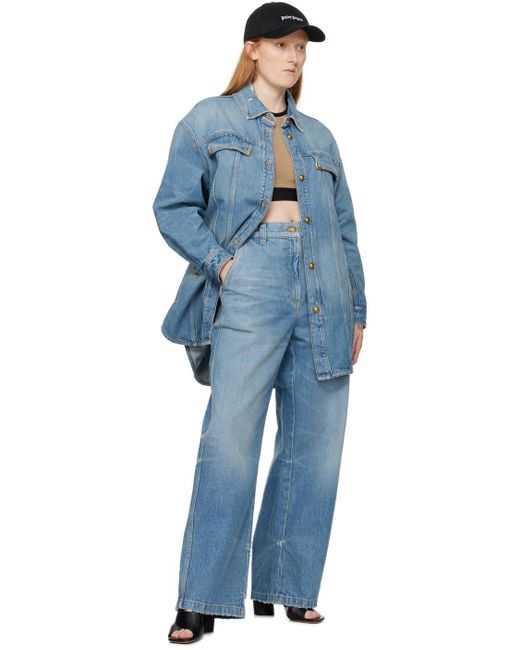 Palm Angels Blue Faded Jeans
