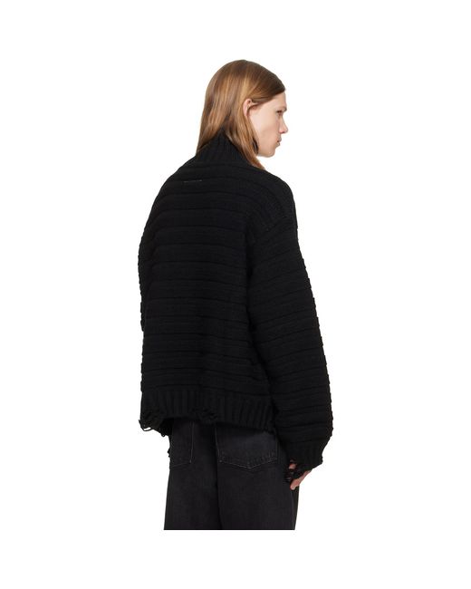 MM6 by Maison Margiela Black Wool Turtleneck for men