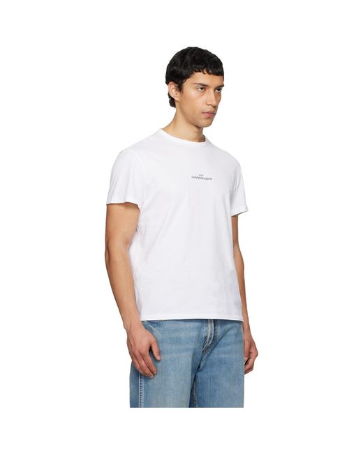 Maison Margiela White Distorted Logo T-Shirt for men