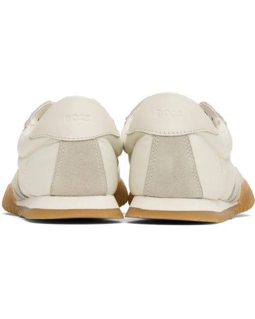 Baskets Basses Blanc Et Taupe À Garnitures En Suède Boss pour homme en coloris Black