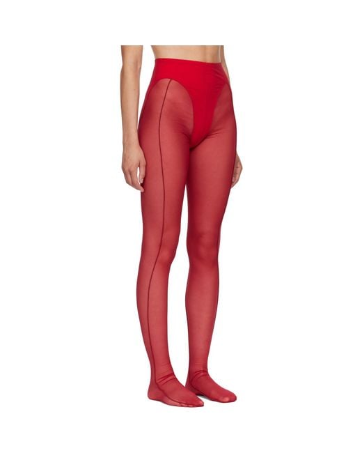 Collant Rouge Mugler en coloris Red