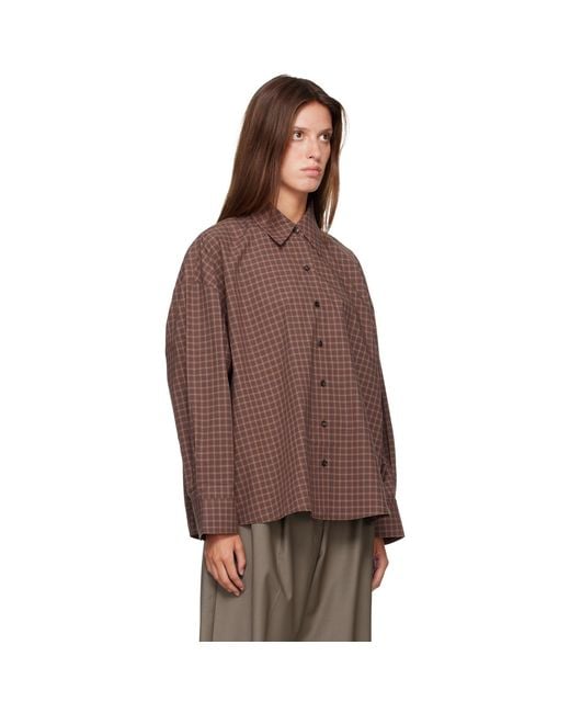 Cordera Brown Checked Oversized Shirt