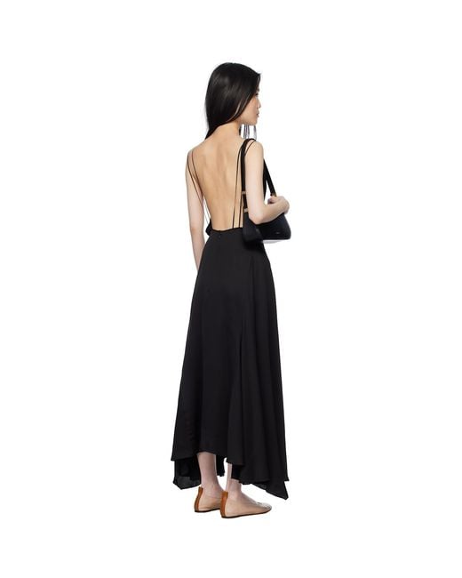 Lanvin Black Silk Bowling Midi Dress