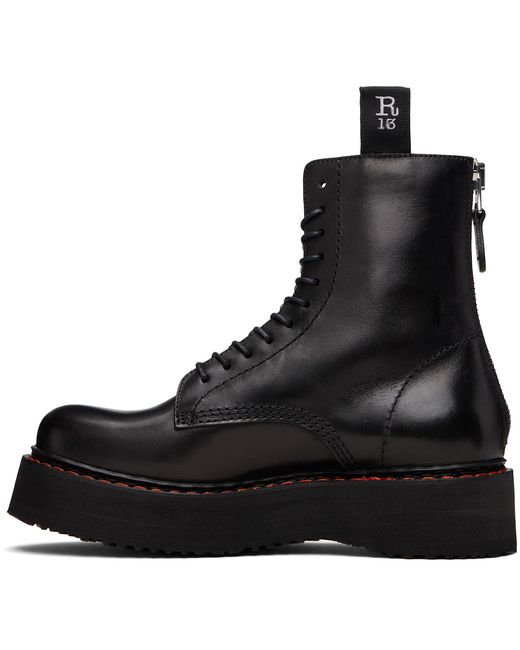R13 Black Single Stack Boots