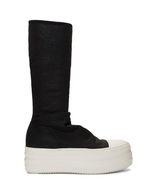 Rick Owens Drkshdw Black Double Bumper Sock High-top Sneakers for men
