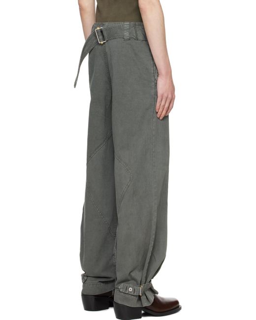 Dion Lee Black Gray Shell Trousers for men