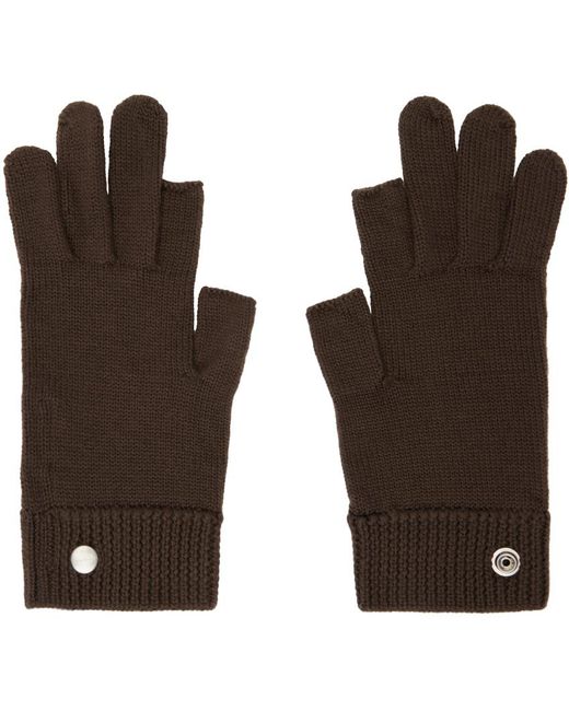 Rick Owens Multicolor Brown Touchscreen Gloves for men