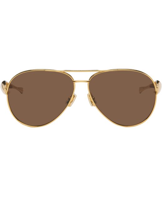 Bottega Veneta Black Sardine Aviator Sunglasses for men