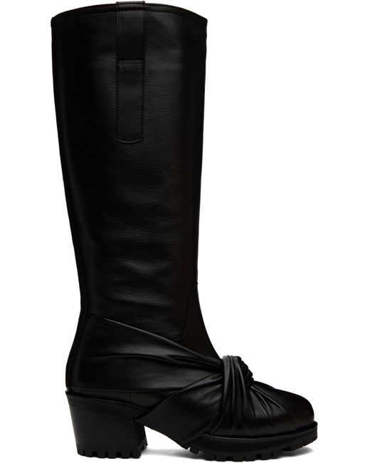 Kiko Kostadinov Black Knotted Riding Boots