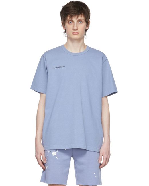 Helmut Lang Cotton T-shirt in Blue for 