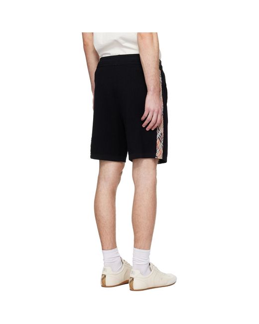 Burberry Black Check Trim Shorts for men