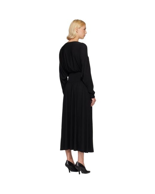 Totême  Black Boatneck Jersey Maxi Dress