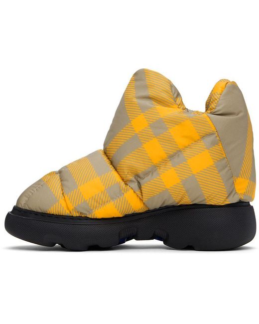 Burberry Yellow Check Pillow Boots | Lyst
