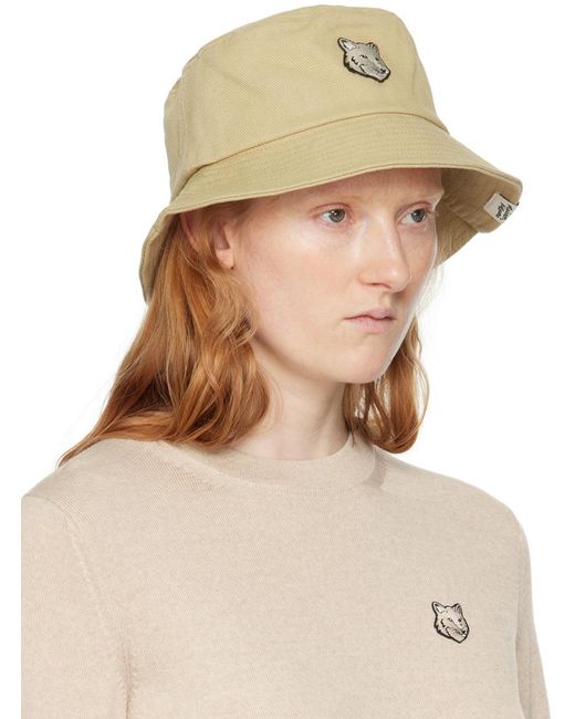 Maison Kitsuné Natural Beige Bold Fox Head Hat