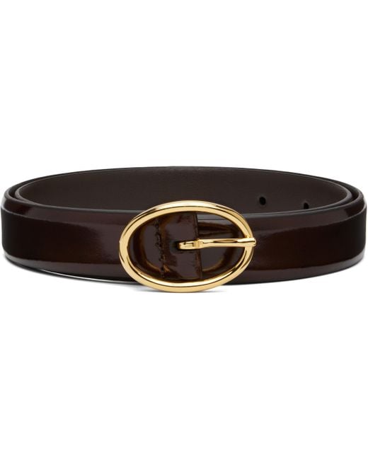 Andersons Black Shiny Leather Oval Buckle Belt