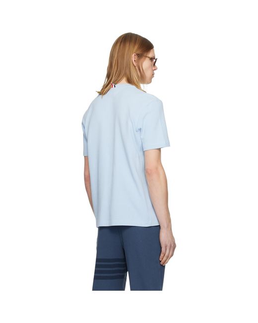 Thom Browne Blue Classic Pique 4-Bar T-Shirt for men