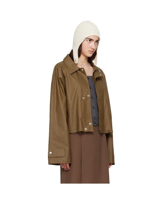MM6 by Maison Margiela Brown Khaki Coated Short Trench Jacket