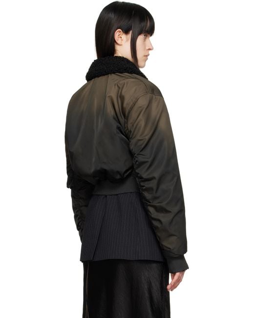 Acne Black Furry Collar Bomber Jacket