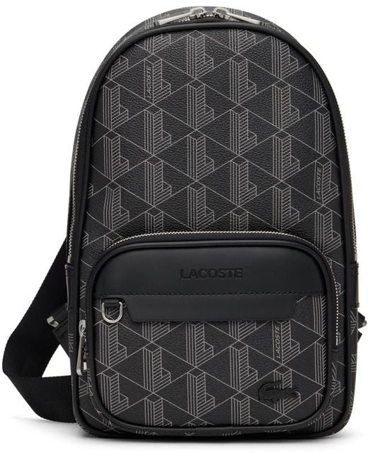 Lacoste 'the Blend Monogram' Crossbody Bag in Black for Men