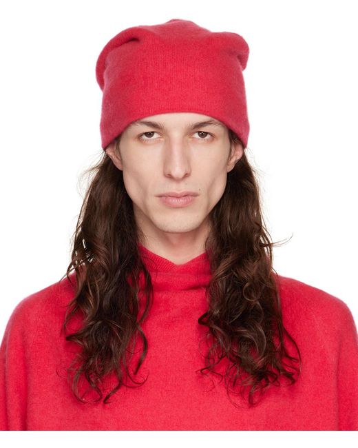 Frenckenberger Red Cashmere Beanie for men