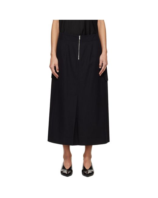 Studio Nicholson Black Tyrell Midi Skirt