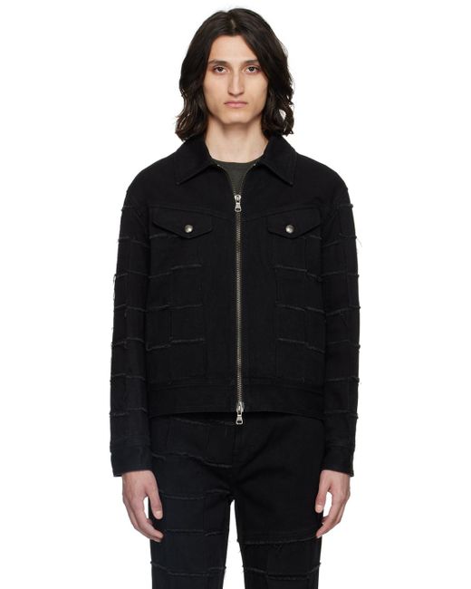 ANDERSSON BELL Black New Patchwork Denim Jacket for men