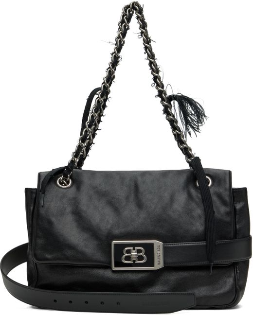 Balenciaga Black Modu Flap Medium Chain Bag