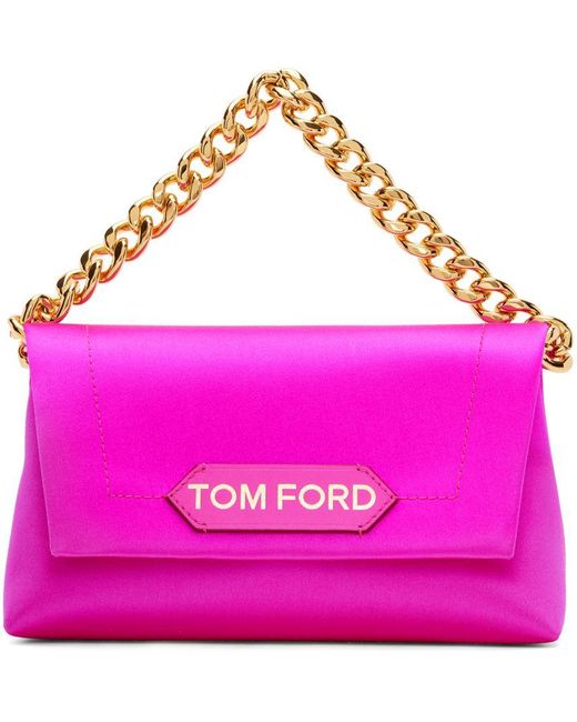 Tom Ford Pink Mini Label Chain Bag | Lyst