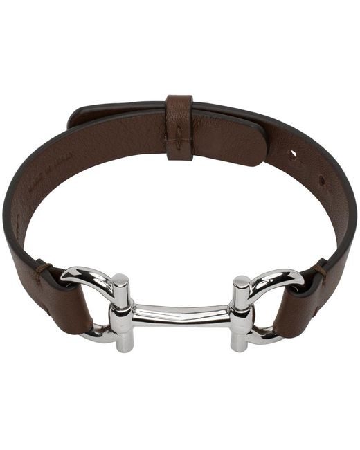 Ferragamo Black Brown Horsebit Bracelet for men