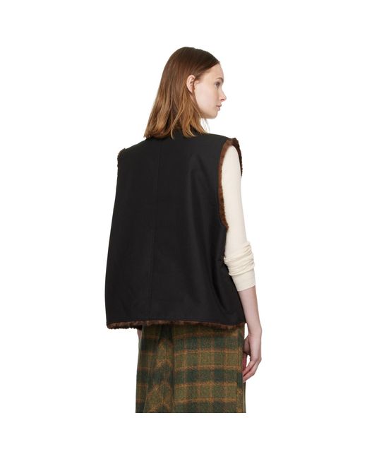 ANDERSSON BELL Black Collarless Pocket Vest