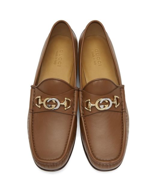 leather loafer with interlocking g horsebit