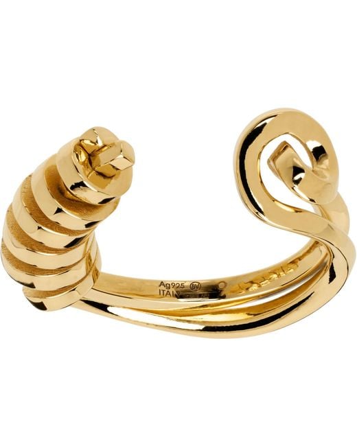 Bottega Veneta Metallic Twist Ring