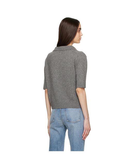 Khaite Black Gray Shrunken Jo Sweater