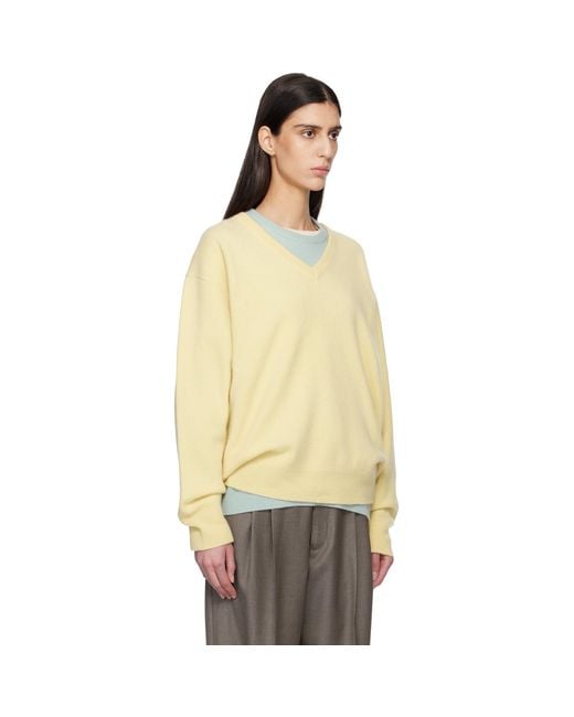 Ssstein Natural Pure Cashmere Knit V Neck Ls Sweater