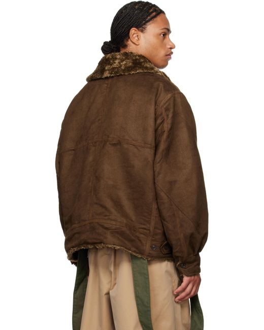 Engineered Garments Brown B3 Faux-Suede Bomber Jacket for men
